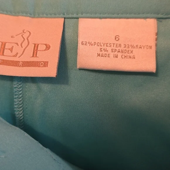 New EP Pro Women's Size 6 Golf Tennis Shorts Skirt Skort Aqua Blue Pockets Zip - Picture 4 of 11